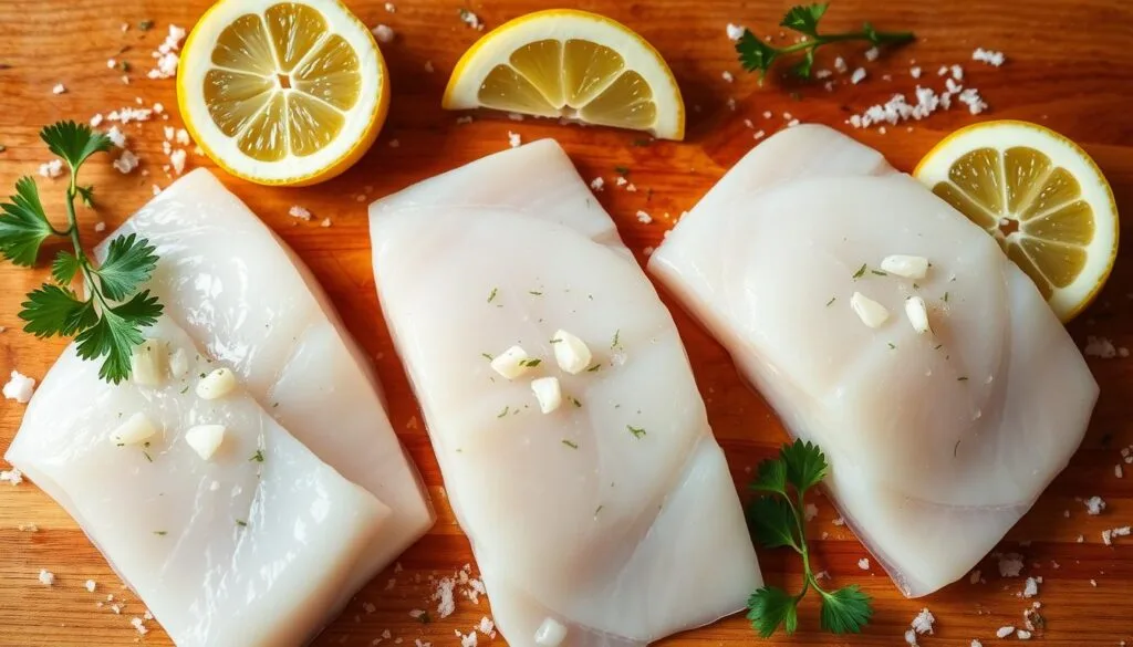 Fresh cod fillets