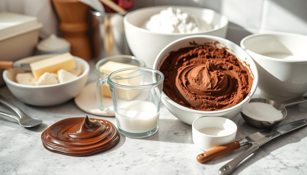 Chocolate Buttercream Frosting Preparation