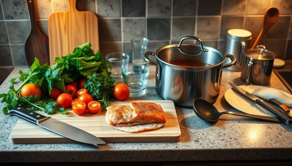 Kitchen Tools for Salmon Stew Preparation